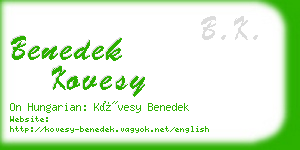 benedek kovesy business card